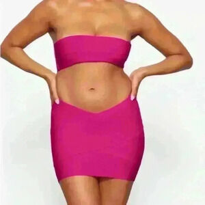 SKIMS NWT Lollipop Dipped Front Waist Pull On Knit Swim Mini Skirt Size 2X